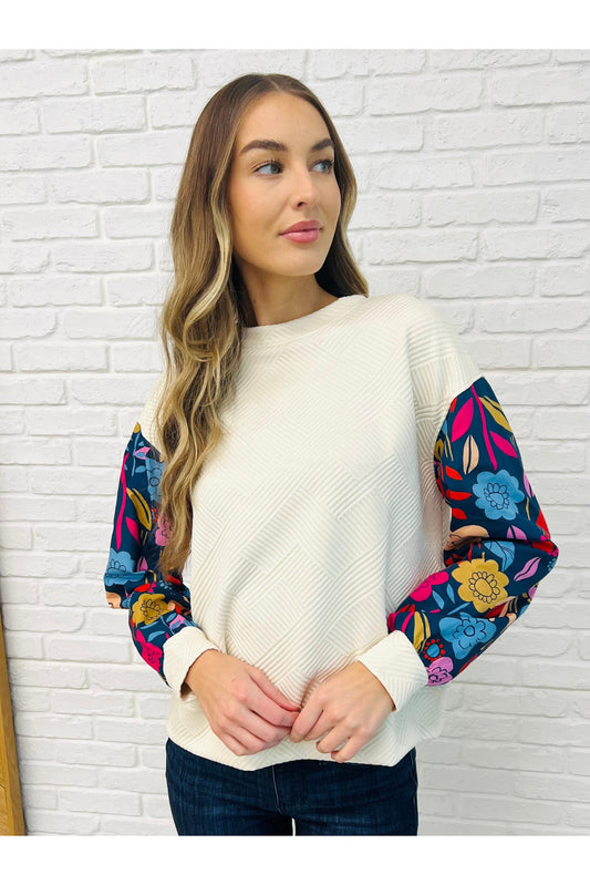 Sing a Melody Floral Sleeve Top