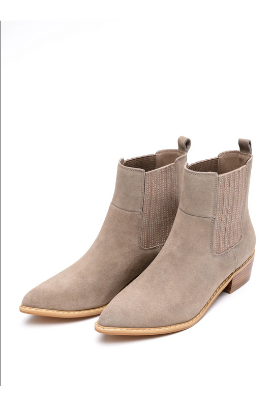 Leonor Suede Ankle Boot in Taupe