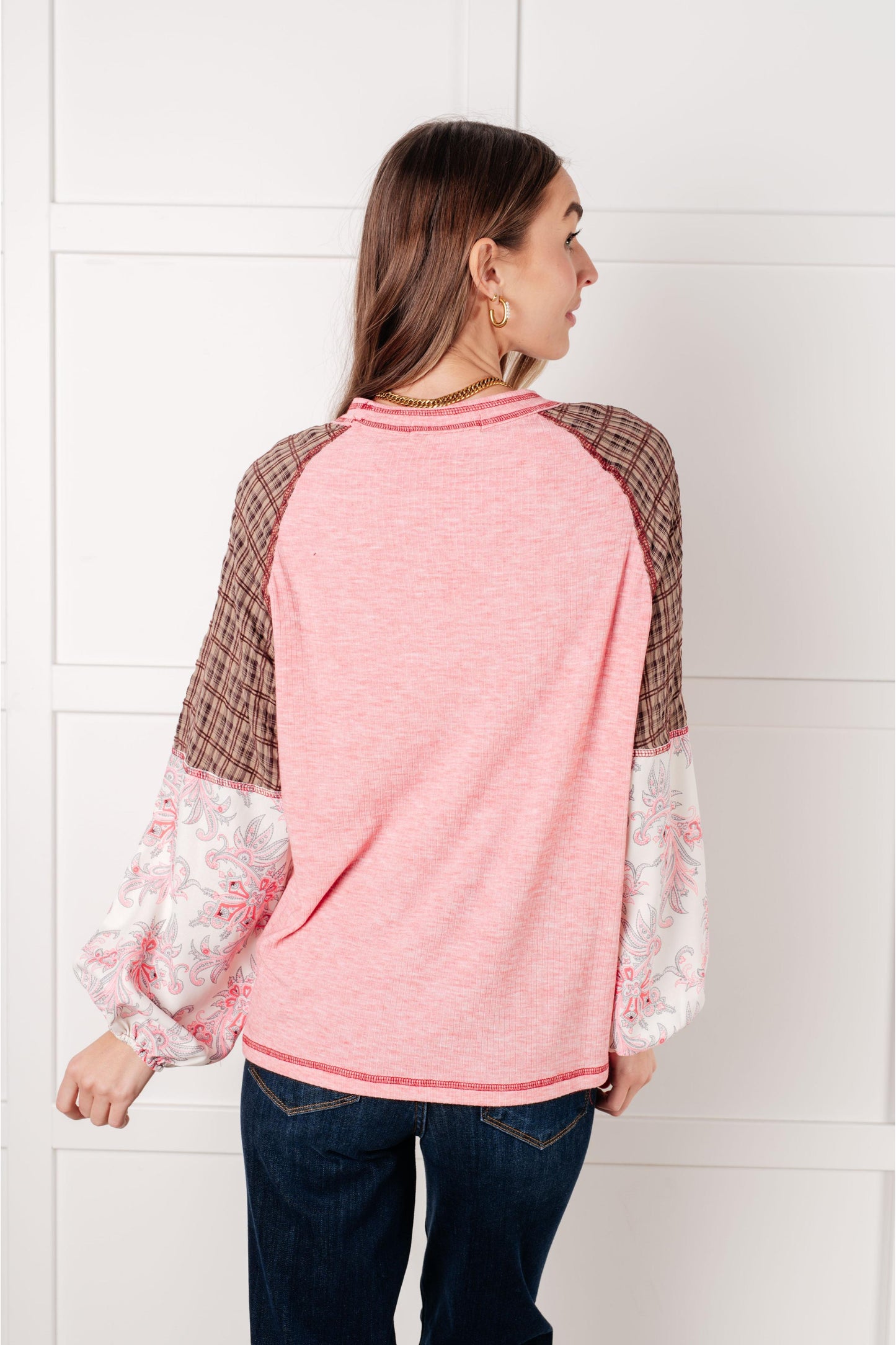 Walk for Miles Floral Color Block Top