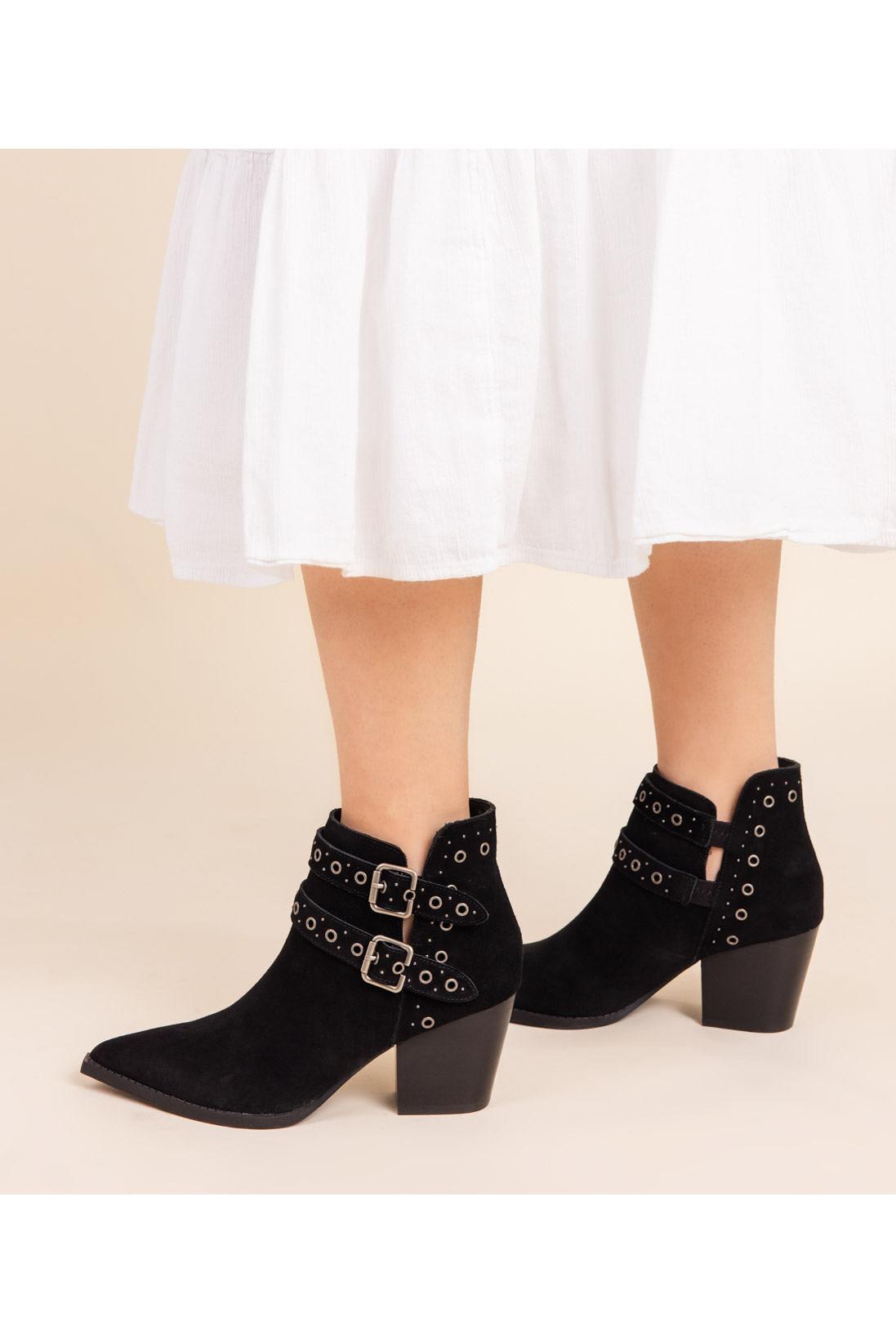 Elsa Leather Ankle Boot in Black