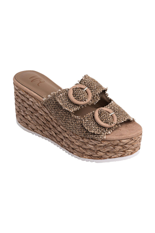 Eriwen Buckle Wedge in Taupe