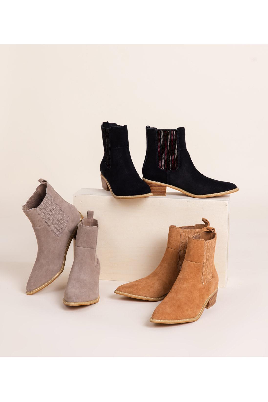 Leonor Suede Ankle Boot in Tan