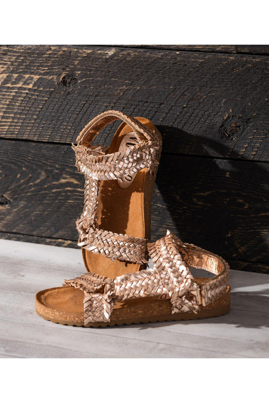 River Dance Woven Sandal in Champagne