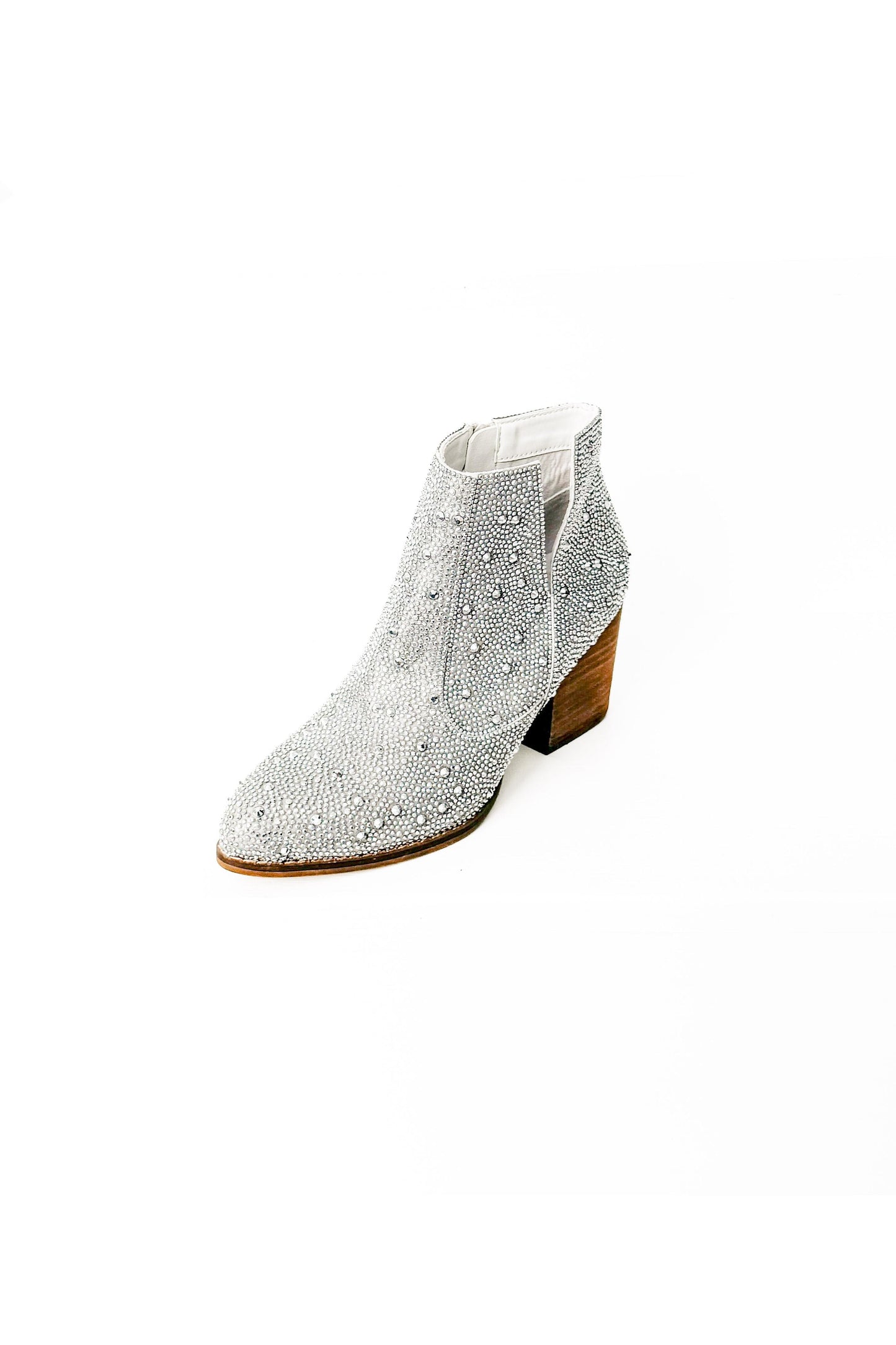Shine Star Rhinestone Bootie in Silver