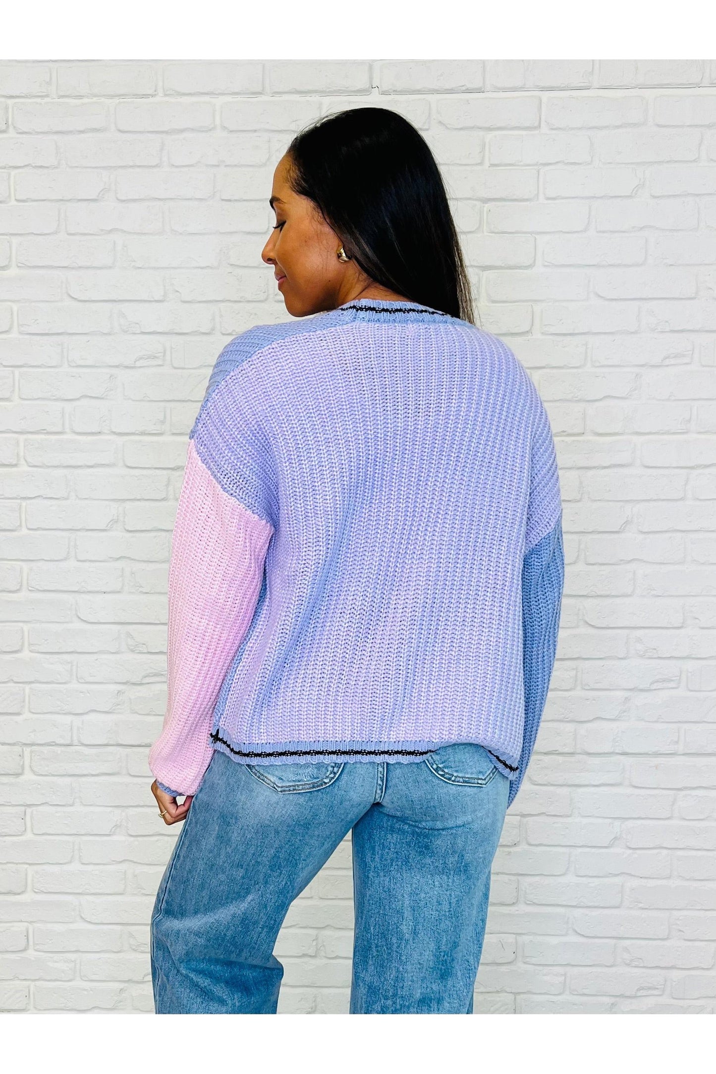 Coffee Date Color Block Cardigan