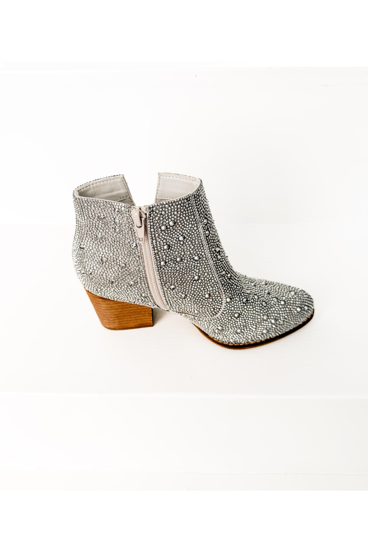Shine Star Rhinestone Bootie in Silver