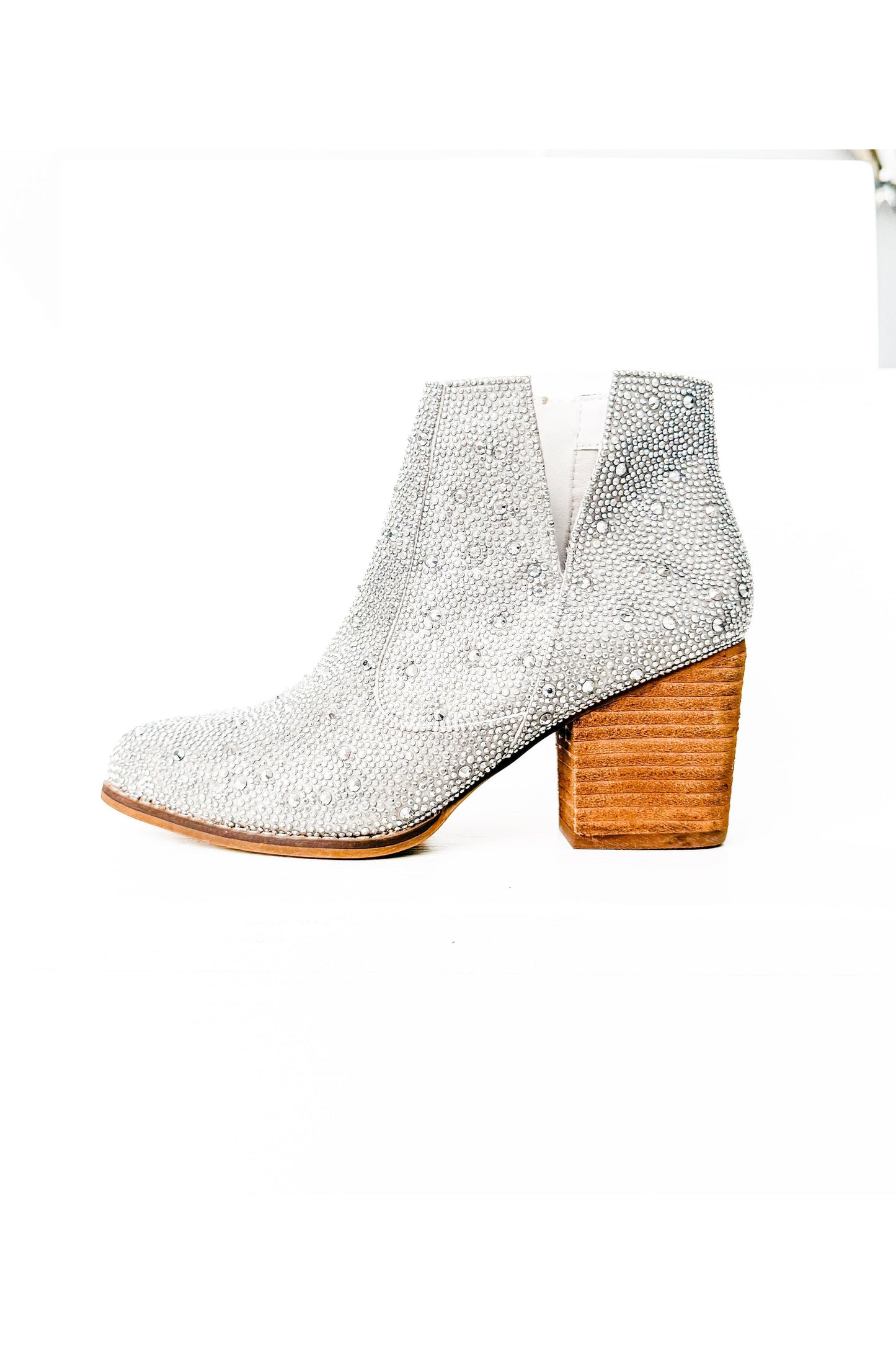 Shine Star Rhinestone Bootie in Silver